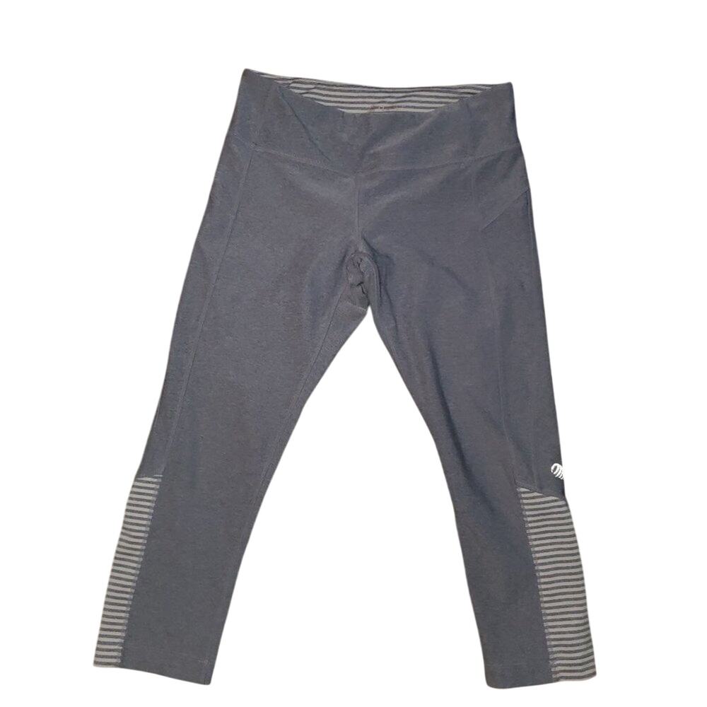 MPG Womens Yoga Workout Capri Pants Leggings Gray Small